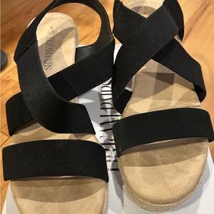 Dream Pairs Black Wedge Sandals